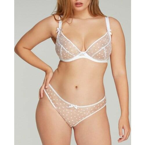 Sexy Lace Bra Set Erotic Transparent Bra And Panty Womens Underwear White Lingerie French Style Brassiere Set