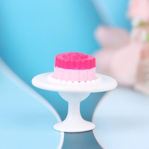 1 Pc 3*3.5cm Resin 1:12 Dollhouse Miniature Birthday Cake Simulation Food Pretend play Kitchen Toy