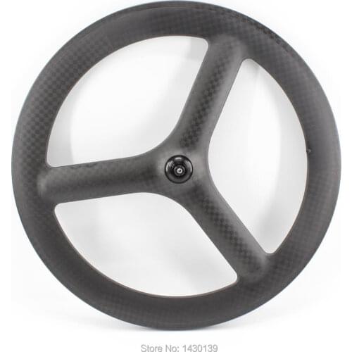1Pcs Newest lightest 700C 3 spoke tubular rim Tri-spoke wheels matte 12K full carbon bike 3 spokes wheelset Free ship