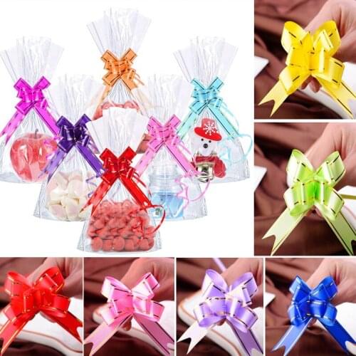 10 Pcs/pack DIY Pull Bow Gift Ribbons Wedding Holiday Supplies Gift Christmas Hand-pulled Flowers Festive Party Decoration
