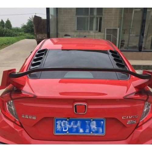 2pcs ABS Material Rear Windshield Louver Frame Molding Trim Cover For Fit Honda Civic 2016-2020