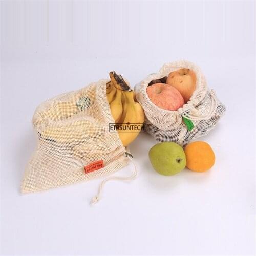 50pcs Mesh Fruit Vegetable Bags Washable Eco-Friendly Bags Home Kitchen Storage Net Bag Portable Shopping