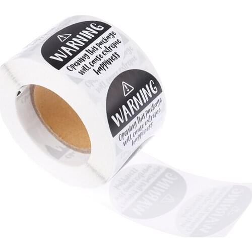 500Pcs Black And White Warning Sricker Labels Extreme Happiness Labels For Gift