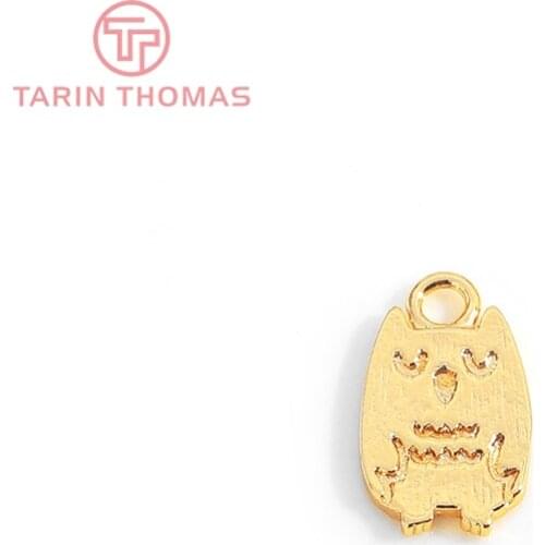 10PCS 7x11MM Hanging Hole 1MM 24K Gold Color Brass Owl Charms Pendants High Quality Diy Jewelry Findings Accessories