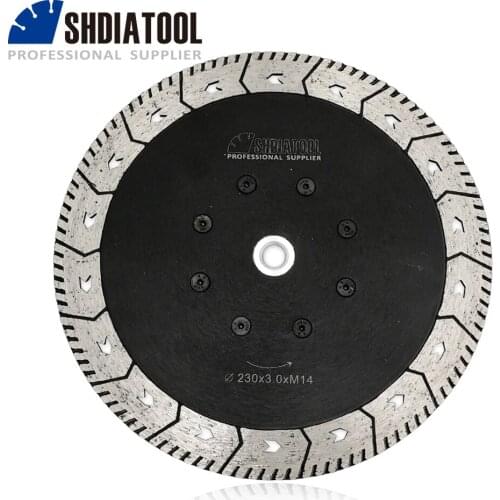 SHDIATOOL 1pc M14 Diamond Cutting Grindng Disc Dual Saw Blade For Cut Grind Sharpen Granite Marble Concrete