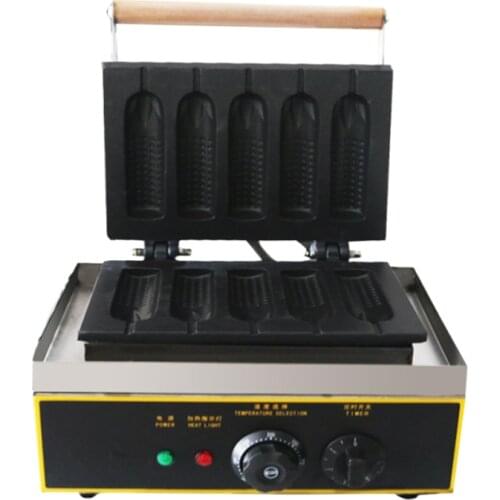 Non Stick Stainless Steel Waffle Maker 5 Stick Hot Dog Waffle Machine