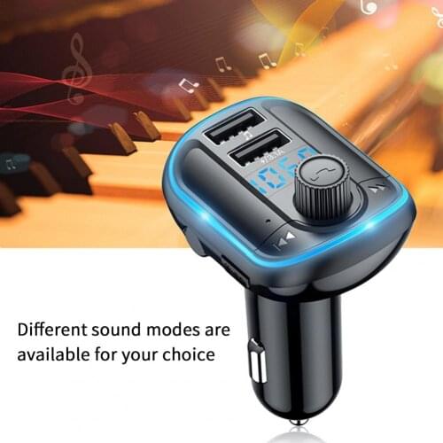Car MP3 Player LED Screen Bluetooth 5.0 Lossless Music Voltage Monitoring Dual USB Noise Reduction Fast Charging Hands-Free Call