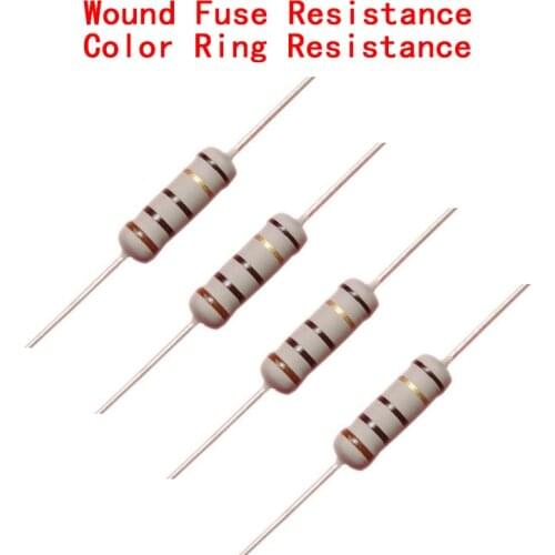 Wound Fuse Resistance Color Ring Resistance 3W 2W 1W 0.5W 0.1 0.15 0.22 0.33 0.47 0.5 1.5 2.2 3.3 4.7 5.1 10 20 47 68 100 Ohms