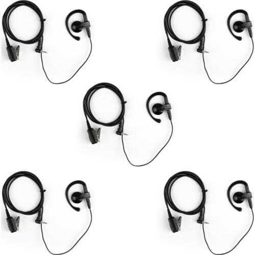 Artudatech 5Pcs 2.5mm Earhook Earpiece Headset PTT Mic For Motorola Talkabout T5022 Walkie Talkie Accessories