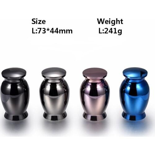IJU028 4 Colors Memorial Urn Jewelry Gun/Blue/Black/Blue Color Ash Holder Never Fade Top Quality Keepsake For Pet/Human Ashes