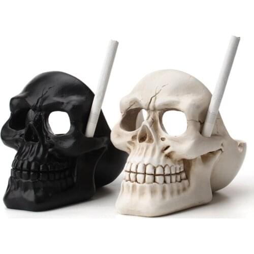 Skull Ashtray Tobacco Statue Container Decoration Vintage Skull Home Office Bar Ornament Crafts Fast Delivery Accessories