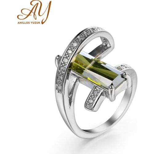 Genuine Amethyst Citrine Peridot Garnet Topaz Ring Solitaire 925 Sterling Silver Rings For Women Silver 925 Gemstones Jewelry