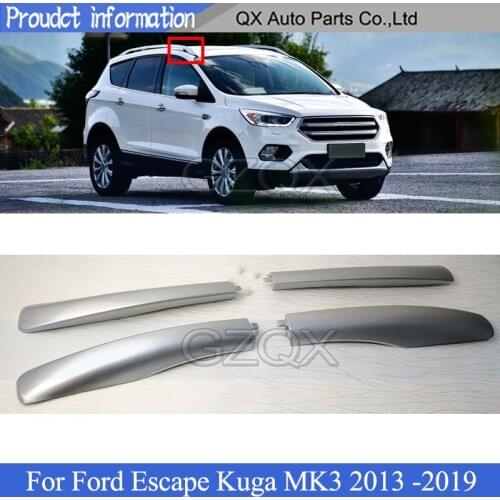 CAPQX Roof Luggage rack guard cover silver For Ford Escape Kuga MK3 2013 2014 2015 2016 2017 2018 2019 Luggage rack cover
