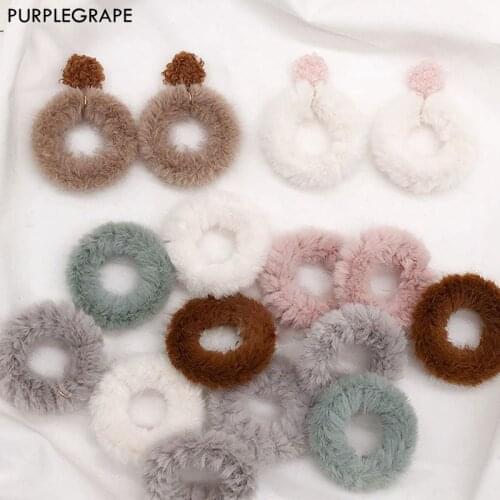 4pcs Rabbit Terry Earrings DIY Earrings Jewelry Accessories Homemade Materials Girl Fashion Winter Fashion