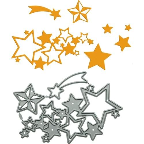 Meteor Shape Metal Cutting Dies Scrapbooking Card Embossing Shooting Star Pattern Paper Cutter Mold DIY Decorating Confetti