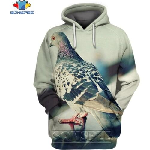 SONSPEE Pigeon Birds Harajuku Men Women Unisex 3D Print Clothes Hooded Hoodies 7XL Pullover Cap Oversize Sweatshirt Top Jumper