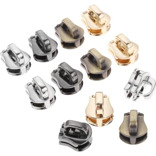 10Pcs 3# Metal Zipper Head Pull Slider Zip Lock Bag Luggage Garment DIY Repair Kit Leather Bags Accessories Hardware Accessories