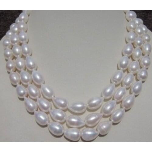 Genuine Natural 8-9MM WHITE AKOYA PEARL NECKLACE 56"