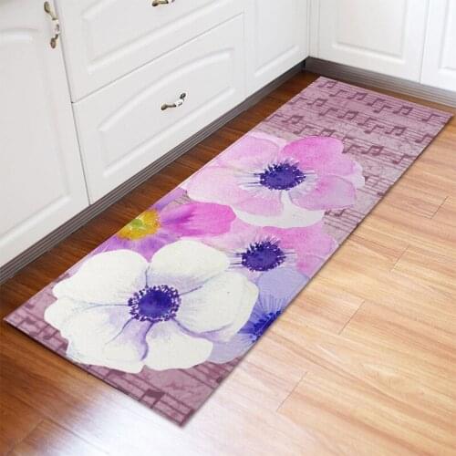 Non Slip Kitchen Rugs Bathroom Hallway Floor Mat Bedroom Bedside Carpet Mats Flannel Foot mat Mat Living Carpet Rugs 60*180cm