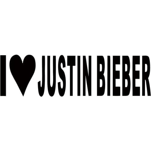 New Product Car Sticker I Love Justin Bieber Stickers Heart Singer Song Vinyl Decal Car Accessories Jdm