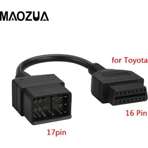OBD2 Connector for T-o-y-o-t-a 17 Pin to 16 Pin OBD OBD2 Adapter Cable Diagnostic Interface 17 Pin OBDII Extension Cable