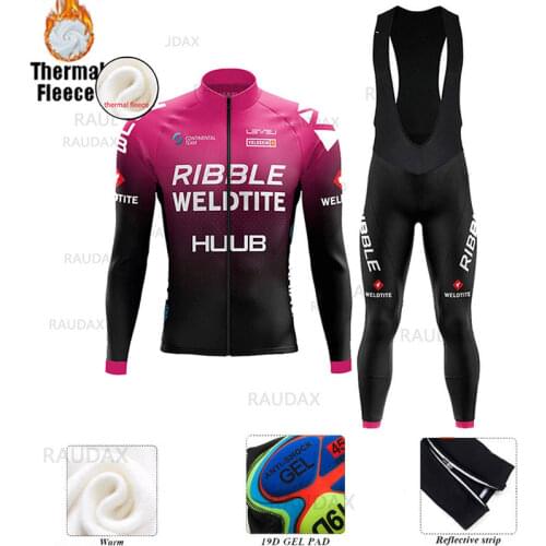 HUUB Cycling Clothes 2020 Men Winter Fleece Cycling Jersey Set MTB Long Sleeve Bicycle Clothes Maillot Ropa Ciclismo Cycling Set