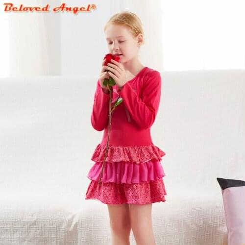 Girls Dresses 2020 Spring Autumn Baby Girls Clothes Long Sleeve Bow Print Dress Winter Casual Dresses For Children Girl 3-8 Year