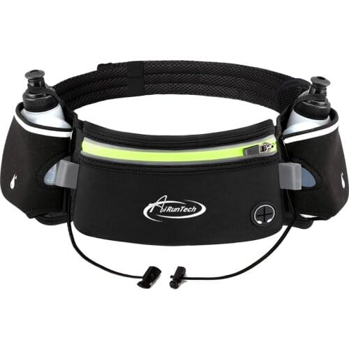 AiRunTech Marathon Jogging Cycling Running Hydration Belt Waist Bag Pouch Fanny Pack Phone Holder For 250ml Water Bottles