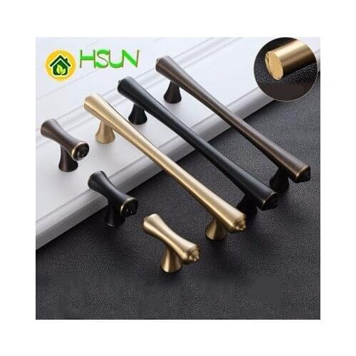 Pure Copper handle Modern Concise Northern Style Cabinet Door Hand Solid Continuous System Wardrobe Drawer Straight Handle