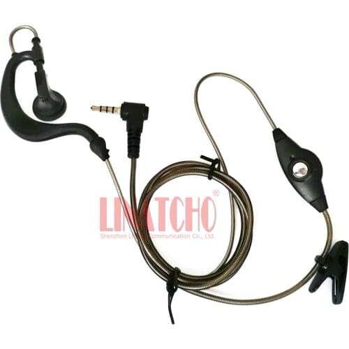 Gray transparent earhook PTT red indicated light walkie talkie earphone VX-354 VX-400 VX-410 VX-3R VX-5R