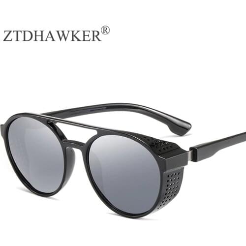 Trendy Punk New Retro Round Sunglasses Fashion Men and Women Glasses Luxury Brand Alloy Eyeglasses