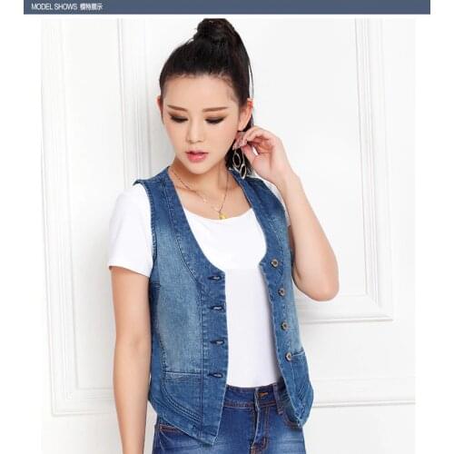 Женские джинсовые жилеты Tusonple China At AliExpress