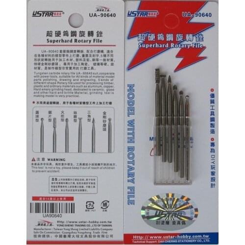 U-STAR UA-90640 Superhard Rotary File,6 in 1 Rotary File Set