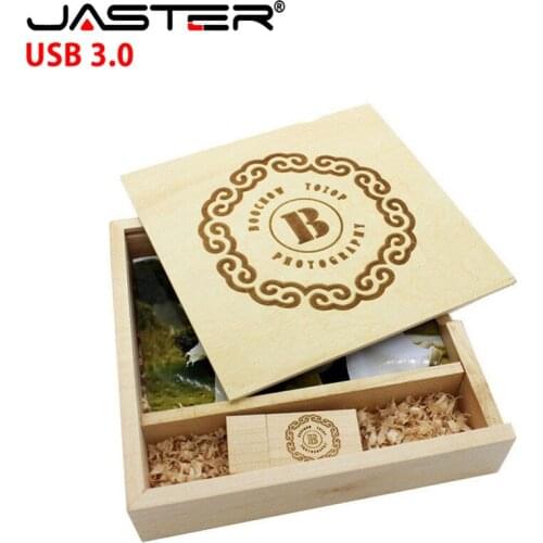 Photography Box Wooden USB3.0 Flash Drive 4GB 8GB 16GB 32GB 64GB 128GB Free LOGO Pen Drives Gifts Memory Stick High Speed U Disk