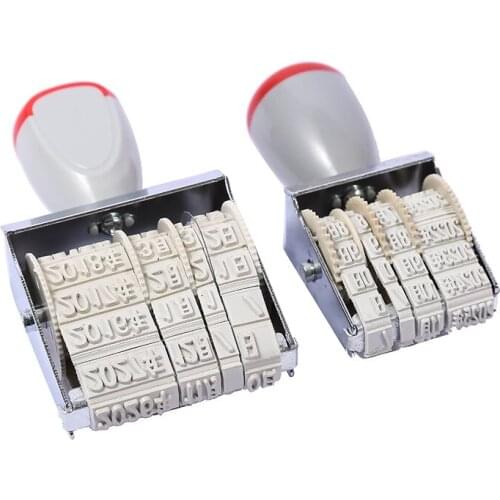 Vintage DIY Roller Stamp Trolley Date Scrapbooking Rolling Chinese Words Dater Stamps Wheel Home Decoration