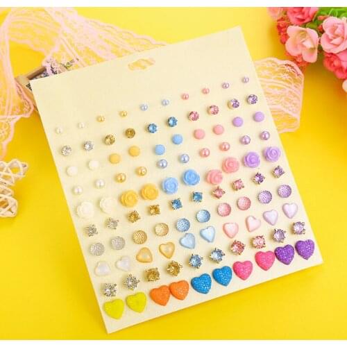 Luokey Fashion Cute Funny Stud Earrings For Women Sweet Candy Color Heart Crystal Earrings Creative Ear Jewelry Accessories 2020