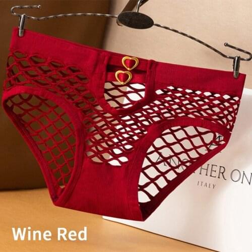 Womens Panties Sexy Hollow Out Thong Fishing Net Breathable Brief Hole Comfort Tanga See Through Underwear Hot Sexy Lingerie