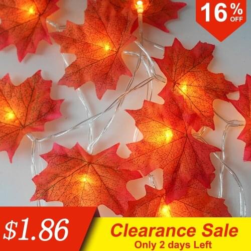 1.5m 3m 20 luzes folhas de bordo guirlanda led luzes de fadas para decorao de natal outono luz da corda festiva diy decorao