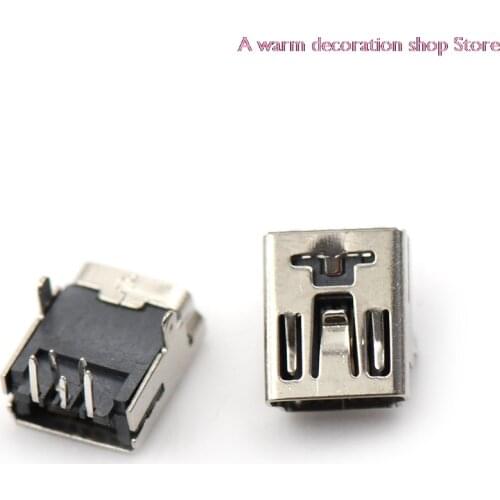 10pcs Mini USB Jack 90 Degrees Front 2 Feet 5 PIN Micro USB Connector For Mobile Phone Micro USB Port Sockect