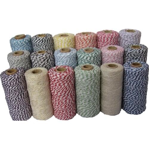 100pcs/lot cotton bakers twine 12ply thick, 100m/spool, cotton string, cotton cords used in gift,greeting card