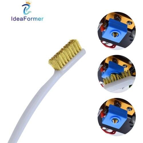 3D Printer Cleaner Tool Copper Wire Toothbrush Copper Brush Handle For Nozzle Heater Block Hot End Clean Hot Bed Cleaning Parts