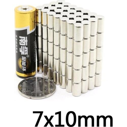 5/10/20pcs 7*10mm Neodymium magnet disc 7x10mm N35 NdFeB Dia 7x10 Strong Small Magnetic Magnets For Craft 7 mm x 10 mm