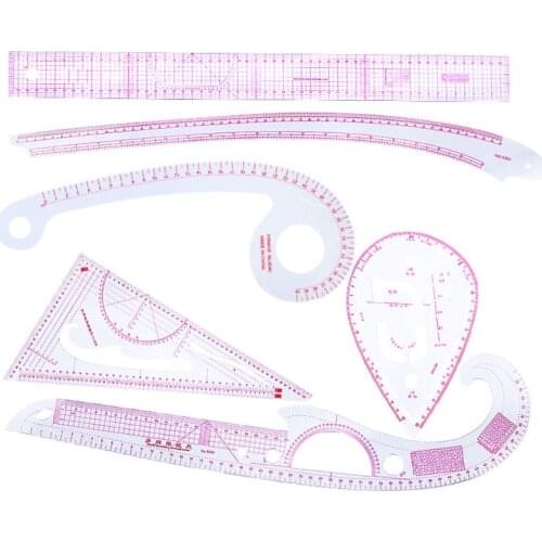 6Pcs/set Practical Sewing French Curve Cutting Ruler Measure Dressmaking Tailor Drawing Craft Tools Set-S001