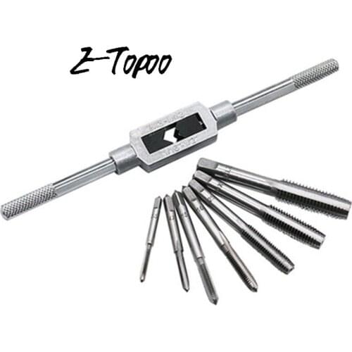 8pcs/set High-quality beauty Hand Taps Die Twist Kit Eight Piece Taping hand tools set straight fluted