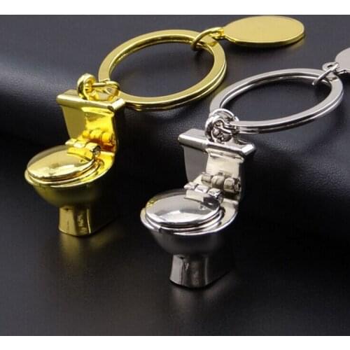 FREE shipping by FEDEX 100pcs/lot Metal Toilet Closestool Keyrings Stool Keychains Custom LOGO for Sanitary Ware Gifts