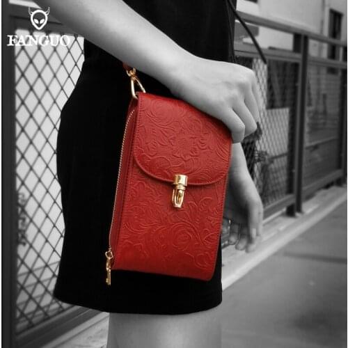 Large-capacity Womens Travel Wallet Genuine Leather Shoulder Straps Shoulder Bag Mobile Phone Bag Female Purses Card Holder