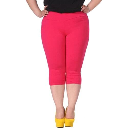 Plus Size Female Elastic Pants 6XL 5XL 4XL Good Quality Extra Large Size Women Capris Pants Super Stretch Summer Pant