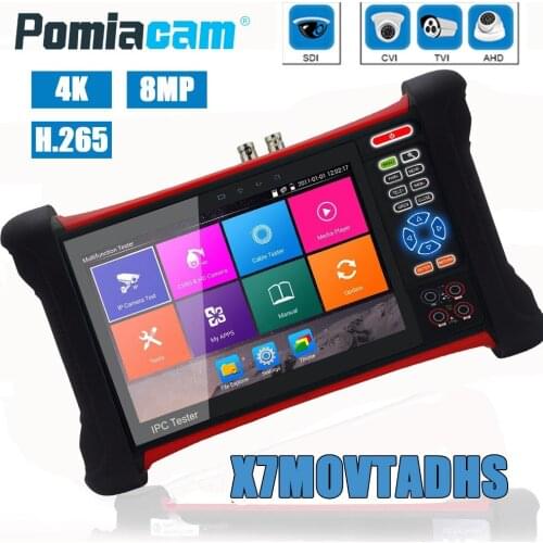 DHL shipping CCTV H.265 4K 8MP 5MP Camera tester 6 in 1 TVI CVI AHD SDI CVBS IP Camera Tester with TDR, Multimeter,Cable trace