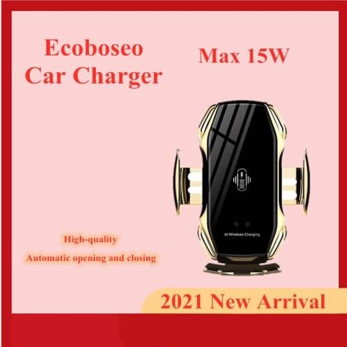 Ecoboso Car charger SuperCharger Wireless Charger Car Phone Holder 15W Fast Charging compatible For Xiaomi Huawei iPhone Samsung