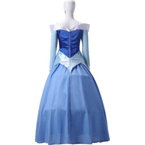 Custom Made Aurora Princess Cosplay Costume Blue Dress For adult Girl Women Halloween Party Costume Dress